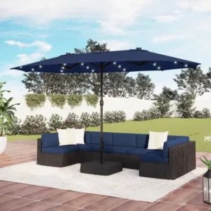 Heavy Duty Waterproof UV Protection Patio Umbrella Aluminum Frame for Garden Beach Poolside Outdoor