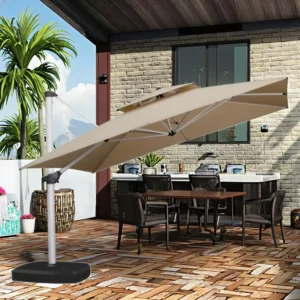 Heavy Duty Waterproof UV Protection Patio Umbrella Aluminum Frame for Garden Beach Poolside Outdoor