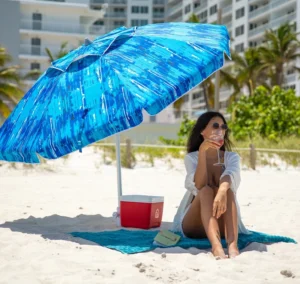 Heavy Duty Windproof Large Custom Printed Polyester Outdoor Beach Umbrella