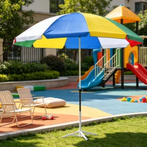 Heavy Duty Windproof Outdoor Umbrella 170cm Galvanized Steel Thick Ribs Rust Proof UV Block Waterproof Stall Parasol