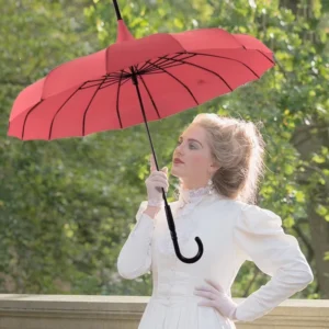 High Density Fabric Sun Rain Protection Outdoor Shade Photography Prop Unique Design Elegant Stick Umbrella