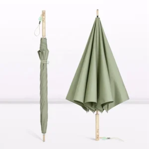 High End Windproof Large Fiberglass Wooden Traditional Chinese Design 105cm Open Diameter Umbrella
