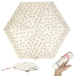 High Quality 19-inch Mini Pocket UV Protected Sunshade Umbrella 6 Ribs 5 Fold Pongee Travel Compact Capsule Waterproof Windproof