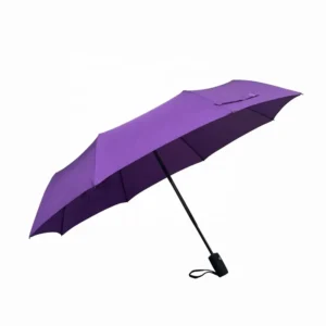 High Quality 21inch 8ribs Auto Open and Close Fully Automatic Purple Umbrella 3 Fold Umbrella with Customized Logo