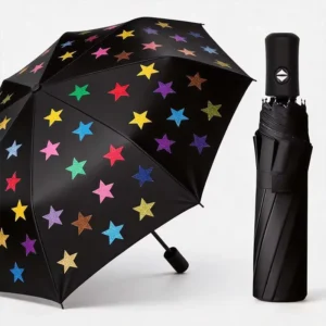 High-Quality 3-Folding Automatic Umbrella Lightweight Black Coating Umbrella With Logo Custom
