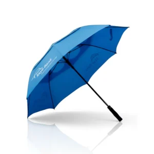 High Quality Automatic Open 30 Inches Double Canopy Full Fiberglass Windproof Waterproof Big Custom Golf Umbrella with logo