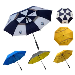 High Quality Customizable 68 Inch Double Layer Windproof Golf Umbrella with Logo Printing for Adults