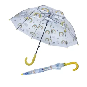 High Quality Customized Print Kids Umbrella Cute Cartoon Colorful POE with Classic Design and Nameplate for Kindergarten Use