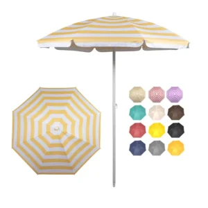 High Quality Heavy Duty Patio Beach Sun Parasol Beach Umbrella with Logo Advertising Colorful Outdoor Sun Beach Umbrella