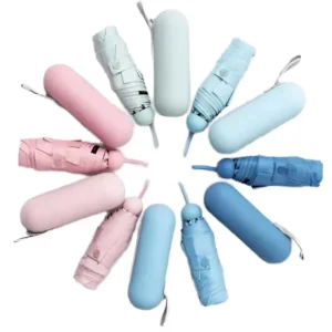 High Quality Mini Pocket Umbrella 5 Folding Lightweight Custom Sunproof Portable Umbrella for Lady Promotion