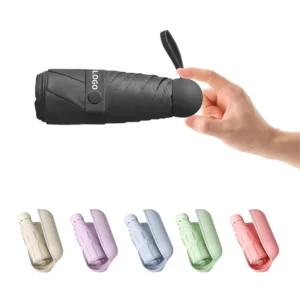 High Quality Mini UV Capsule Umbrella Custom logo Lightweight Portable Minimalist Design Fits Travel & Gift for Women