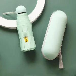 High Quality Mini UV Pocket Umbrella 5 Folding Cool Design Custom Printed Polyester Rain Sun Capsule Classic for Travel