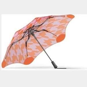 High Quality Modern 8 Ribs 3 Fold Blunt Tip Fully-Automatic Umbrella Custom Logo Houndstooth Pattern Windproof Rain