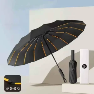 High Quality New Anti-UV Wind and Rainstorm Automatic 3-Fold Large Umbrella for Men Double Sunshade Dual Advertising Customized