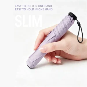 High Quality Silver Coated Manual Modern 5 Fold 8 Rib Ultra Light Pocket Umbrella 21cm Folded Size Anti UV Sun Rain Dual Use