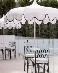 High Quality Steel Frame Large Outdoor Patio Poolside Beach Parasol with Lighting