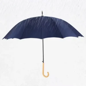 High Quality Straight Pole 16-Ribs Umbrella Solid Wood Long Handle Umbrella With Curved Handle