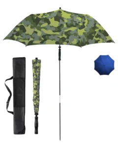 High-Quality Windproof UPF50+ Straight Golf Umbrella with Durable Plastic Handle and Custom Logo Fits Outdoor Events