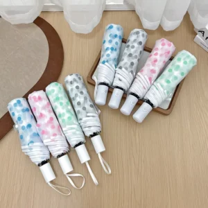 High grade Durable Waterproof Clear PVC Fashion Umbrella Reinforced Wind Resistant Frame Polka Dot Print Gift Umbrella