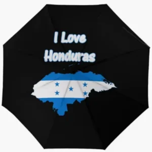Honduras National Flag Emblem Pattern Print Folding Fully Automatic Umbrella