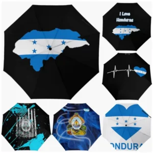 Honduras National Flag Print Fully Automatic Folding Umbrella