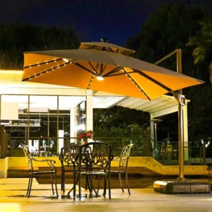 Hot Patio Umbrella Outdoor Garden Umbrellas Outdoor with Led Remote Big Size Parasols Outdoor Restaurant Umbrella Factory Sale