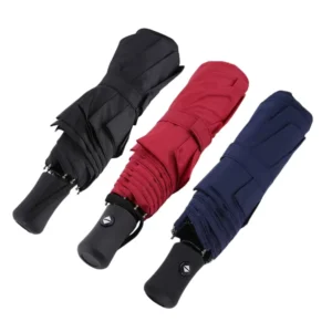 Hot Selling Custom Automatic 3 Folding Black Windproof Custom Outdoor Umbrella Compact Travel Lightweight Umbrella
