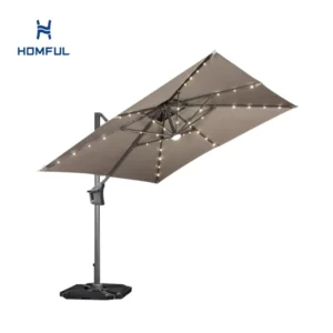 Hot Selling Led Cantilever Umbrella Aluminum Outdoor Garden Umbrella Patio Umbrellas With 360 Rotation