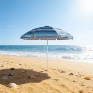 Hot Selling Portable UPF50+ Aluminum Wood Base Square Shape Classic Design 3.25ft Beach Umbrella Outdoor Furniture Courtyard