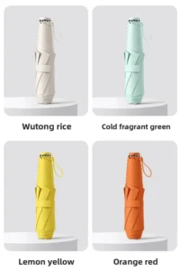 Hot Selling UV Protection Mini Pocket Capsule 5 Fold Umbrella for Outdoor Hiking Camping