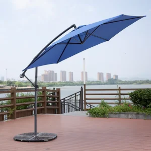 Hotel Courtyard and Gym Banana Umbrella with 1.5m Aluminium Pole, 8 Ribs, and Polyester Fabric