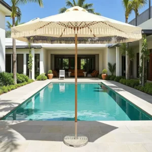Hotel Furniture Parasol Pool Umbrella Table Auto Tilt Waterproof Outdoor Umbrella for Restaurants and Courtyards
