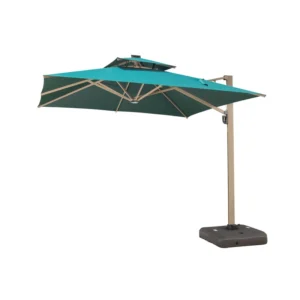 Hydraulic Umbrella Instant Open and Close 360 Degree Rotating Fully Aluminum Alloy Patio Umbrella with LED Light