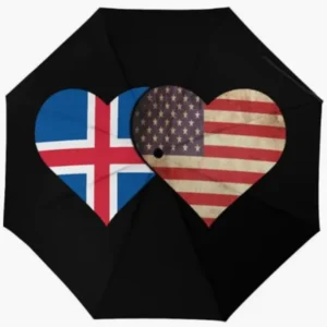Iceland Country Flag Pattern Fully Automatic Folding Umbrella