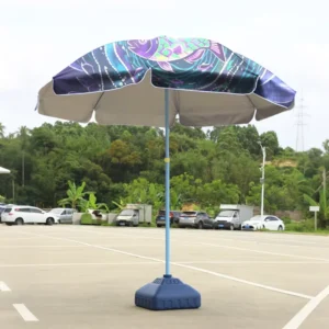 Indonesia Custom 2M Ox-Ford Beach Umbrella Lemon Drop UV Protection Manual Open
