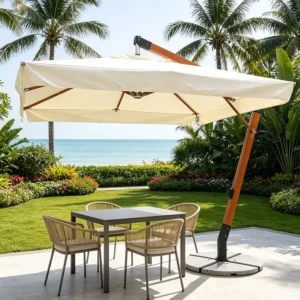 Industrial 360-Degree Adjustable Cantilever Umbrella Commercial Base for Hotel Patio Beach Courtyard and Park