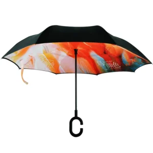 Inside Full Printing Reverse Upside Down Umbrella Double Layer Inside Out C Hands Free Inverted Umbrella