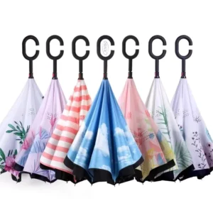 Inverted 8-Rib Large Double-Layer Portable Reflective Reverse Umbrella