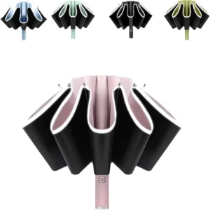 Inverted Automatic Opening Reflective Strip Windproof Sun Rain Umbrella