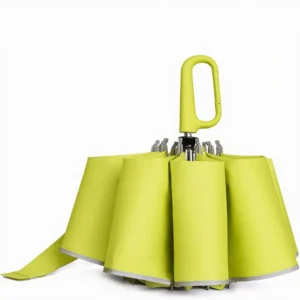 Inverted Compact Reverse-Folding Umbrella with Carabiner Handle, Windproof, Rainproof, UV Protection, Portable, for Adults