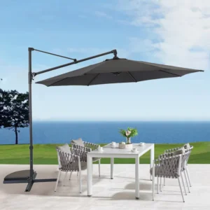 Iron 360-Degree Rotating Outdoor Garden Double Banana Parasol Umbrella