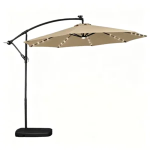 Iron Modern Hanging Cantilever Waterproof Foldable 2.7m Patio Umbrella for Hotel and Park Outdoor Furniture
