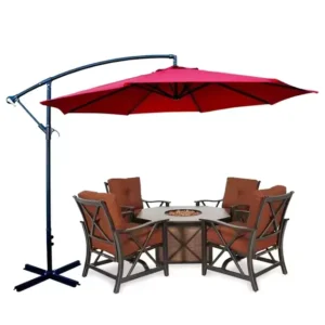 Iron and Steel Banana Cantilever Patio Umbrella, 8 Ribs, Manufacturer