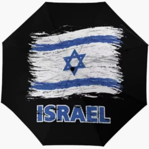 Israel Outdoor Wind Barrier Flag Printed Fully Automatic Open-Close Umbrella