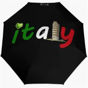 Italy Flag Pattern Fully Automatic Folding Umbrella