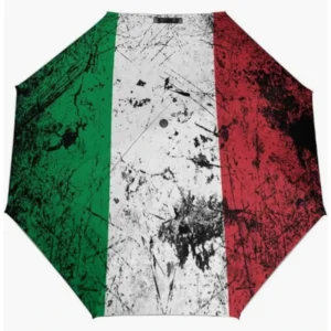 Italy Flag Pattern Fully Automatic Folding Umbrella