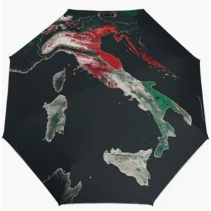 Italy Flag Pattern Fully Automatic Folding Umbrella