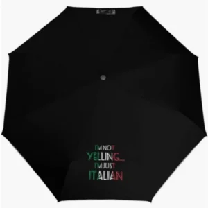 Italy Flag Pattern Fully Automatic Folding Umbrella with Bend-Resistant Ribs