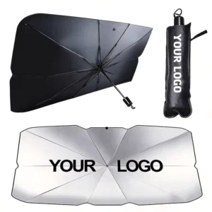 JX671 Custom Logo UV Protection Foldable Car Windshield Sunshade Umbrella