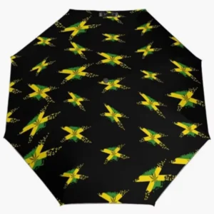 Jamaica National Flag Print Folding Umbrella, Fully Automatic